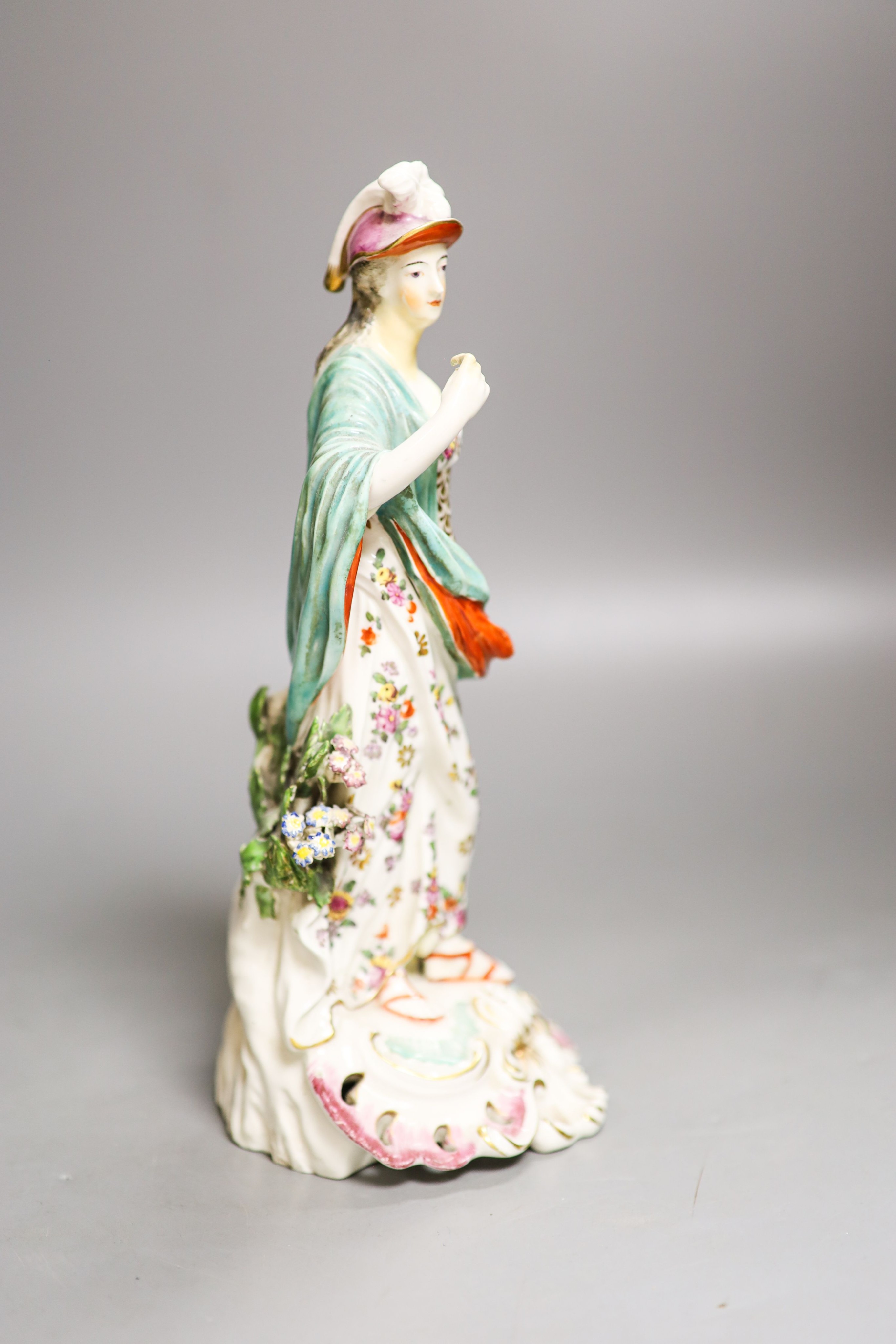 A Derby figure of Minerva, c. 1775, some restoration 27cm